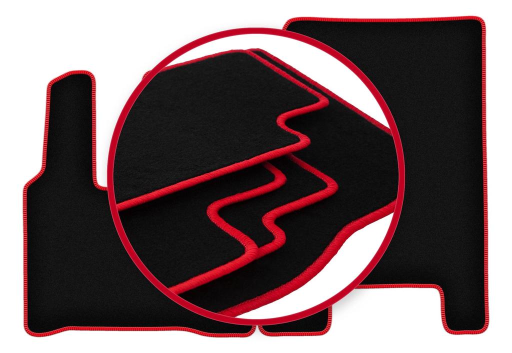 Velour floor mats with red edge for: Mercedes Actross MP4 truck (2011-)