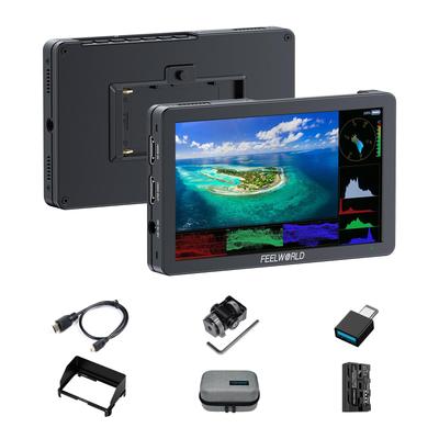 FEELWORLD T6 Алюминиевый монитор для зеркальной камеры с 1920x1080 IPS HDR, формой сигнала, вспомогательными функциями HDMI для создателей видео и контента, сумка для хранения, 6-дюймовый экран, фокус,