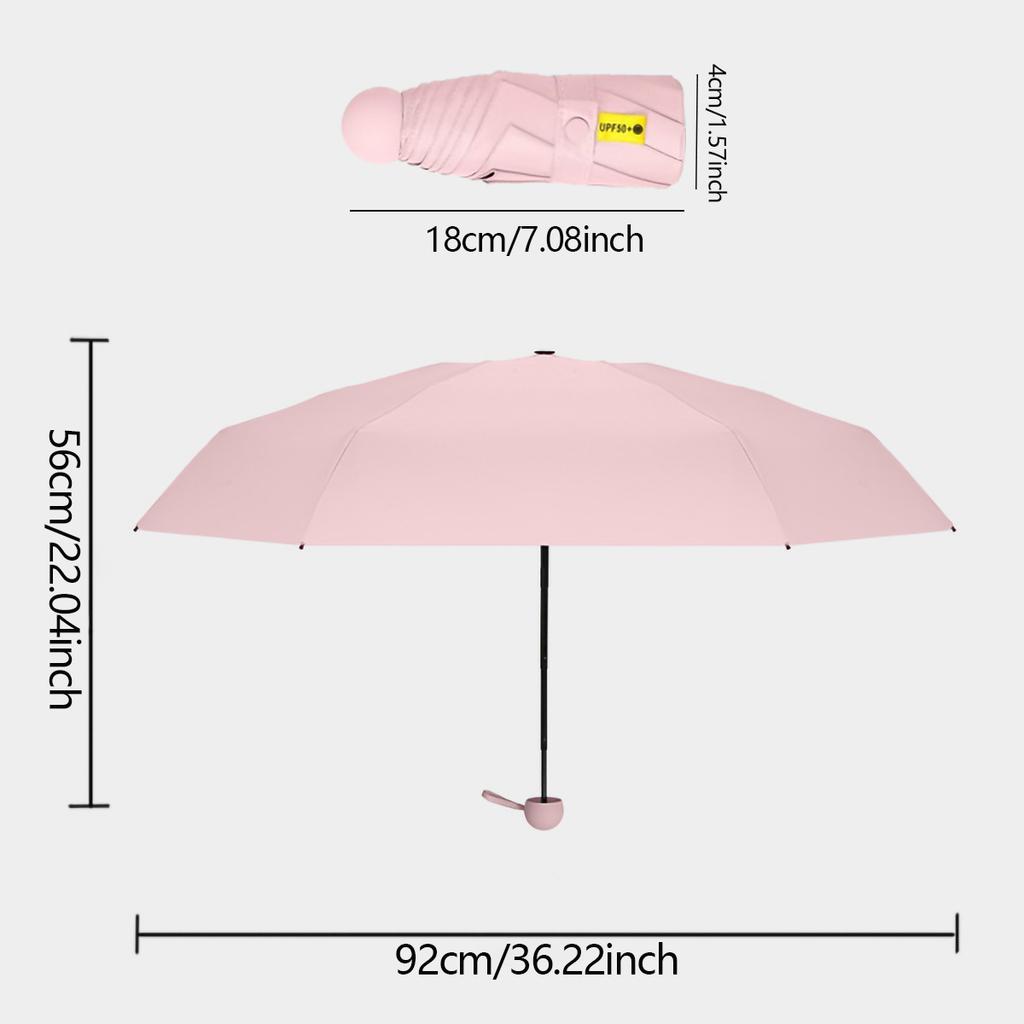 1 шт.-Маленький складной зонт от дождя Мини карманный Девочки Устойчивый к УФ-лучам Водонепроницаемый Портативный Дорожный Женский Зонт