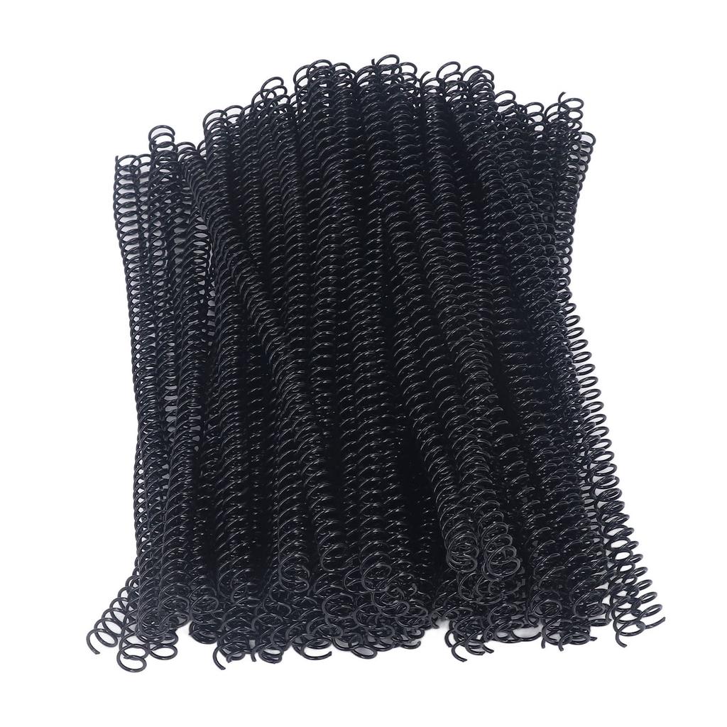 100Pcs Spiral Binding Coils Plastic Dia 9.5mm 3 8in 48 Teeth 4:1 Ratio 75 Sheet Capacity for A4 Paper Black