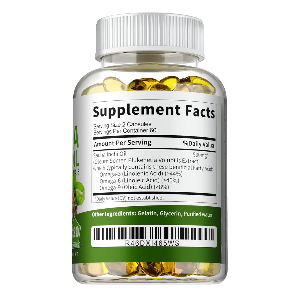 Sacha Inchi Oil Softgels Organic Dietary Supplements Antioxidant