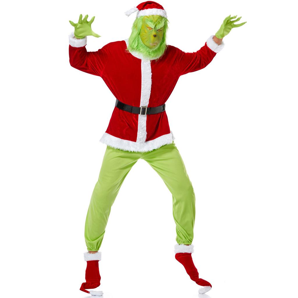 The Grinch Green Hair Monster Christmas Clothing 2025 New Christmas Clothing, Santa Claus Clothing