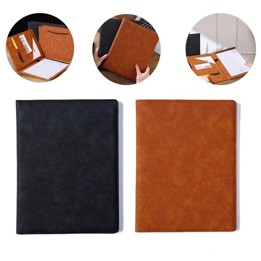 A4 Leather Contract File Folders File Storage Business Stationery Folder  Interview
