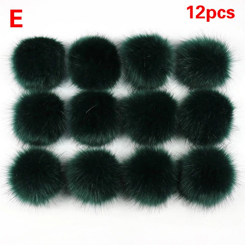12 шт. 8 см Разноцветные искусственные меховые помпоны для шапки, помпоны из искусственного лисьего меха для обуви, DIY, ручная работа, аксессуары для шапок и одежды