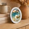 Wooden Halloween Decorations for Home Ghost Oval Photo Frame, Cute Table Sign, Decorative Framed Party Wall Decoration Picture, Creative Art