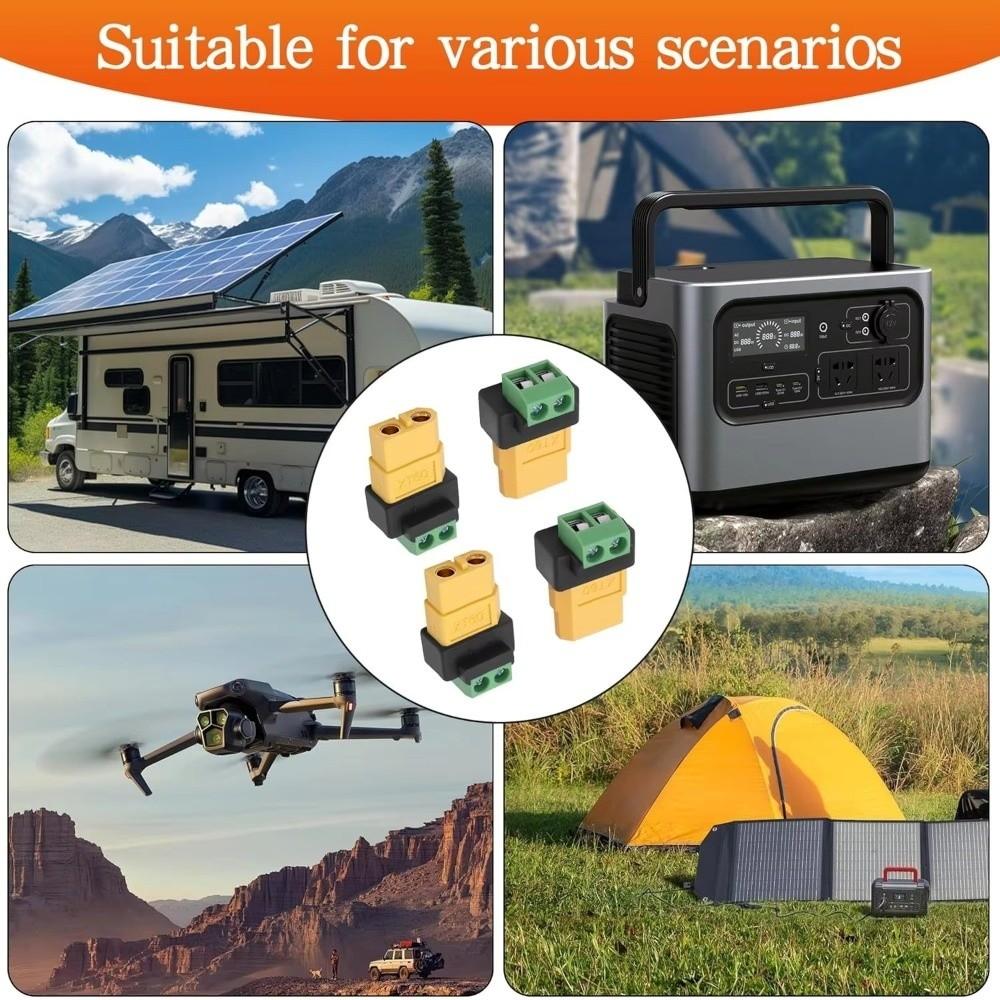 Solder Free XT60 Terminal Adapter DIY Power Plug Converter Reusable Solderless Connector