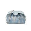 Folded cloud bag women's 2025 autumn new denim sequined clip bag premium chain shoulder messenger bag