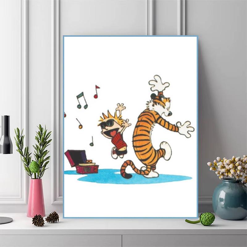 Calvin Hobbes 100% Round Full Drill 5D DIY Diamond Painting Embroidery Cross Stitch Rhinestone Décor
