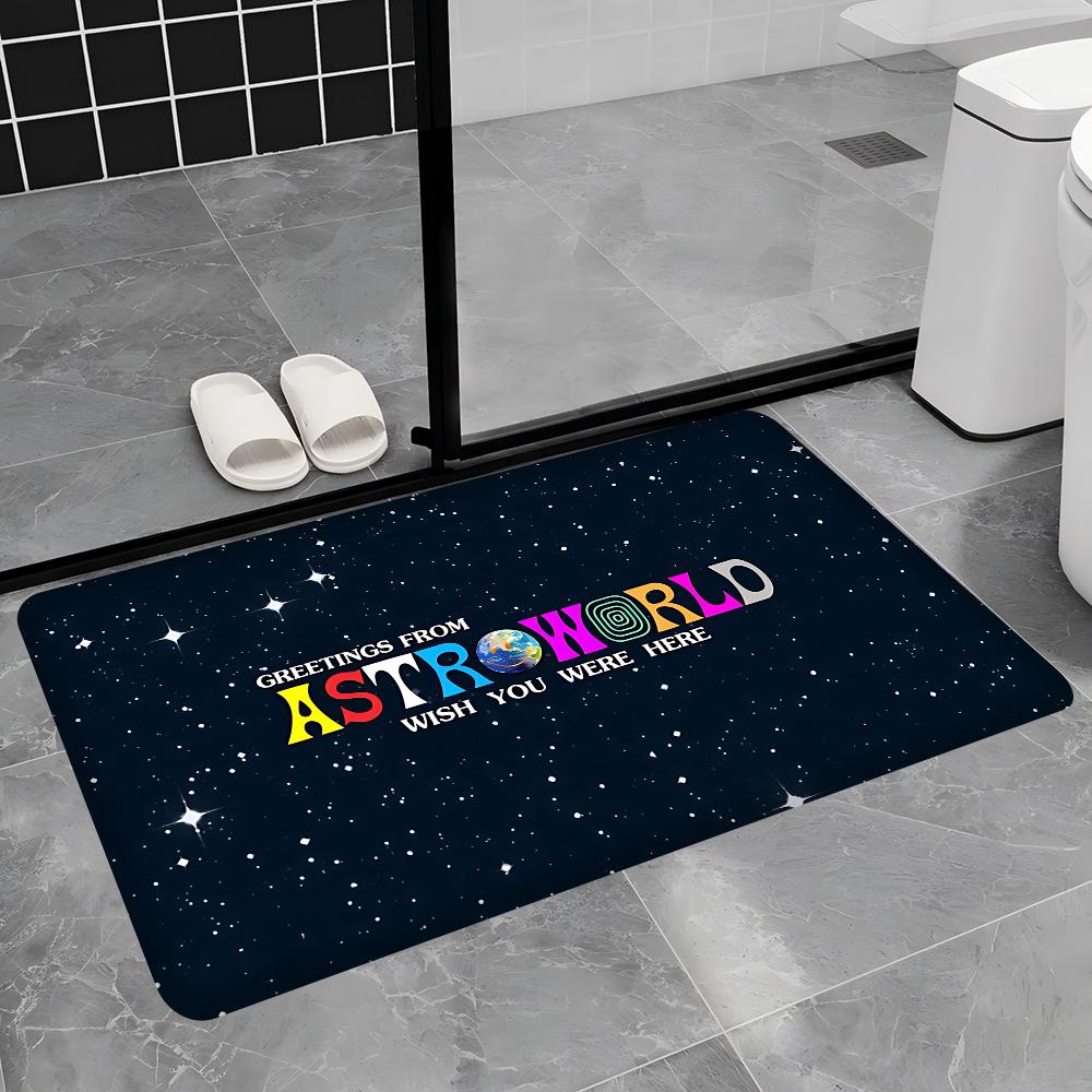 Travis Scott Astroworld Room Mats Anti-slip Absorb Water Long Strip Cushion Bedroon Mat Welcome Doormat