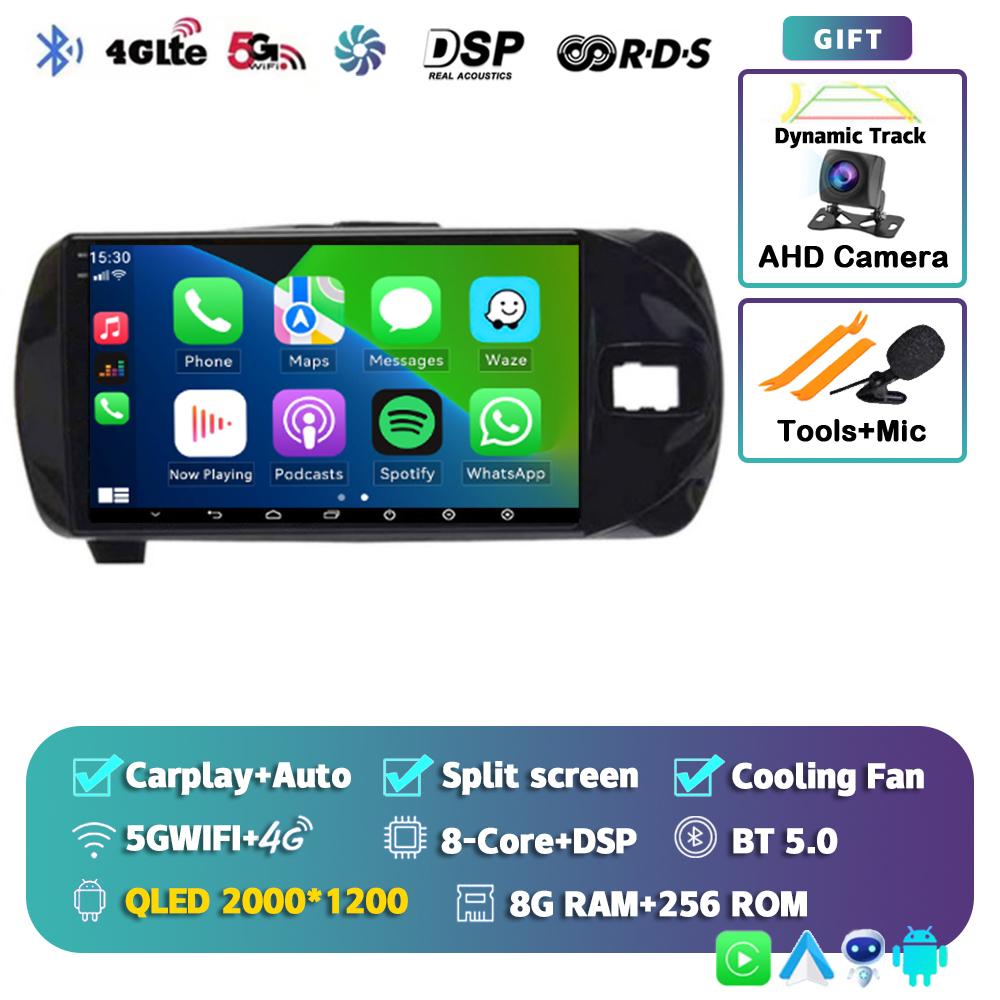 Android 14 Carplay для Toyota Vitz 3 XP130 2014 2015 2016 2017 2018 2019 Автомобильный радиоприемник Мультимедиа Видеоплеер Навигация GPS Стерео