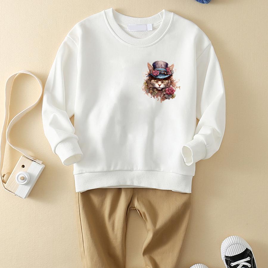 Кошка в шляпе, утюг на заплатках, нашивка с цветком и животным, теплопередача, наклейки для одежды «сделай сам», Parches Ropa, гладильная наклейка