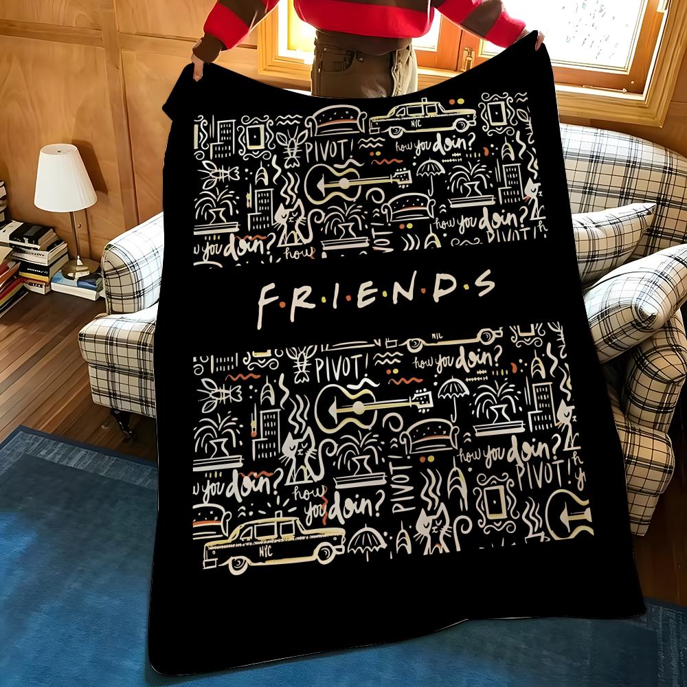 Драма F-Friends Бросьте Фланелевое Уютное С Принтом Одеяло, Портативное, Прочное, Машинная Стирка, Милое, Крутое