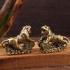 Античная медь Китайский тигр Миниатюрные фигурки Орнаменты Латунь Счастливые Настольные украшения