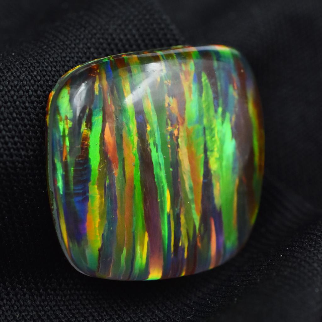 Natural Opal Cabochon Cut 13.60 Ct Multi-Color CERTIFIED Loose Gemstone