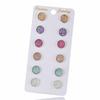 6Pairs/Set Party Amethyst Natural Stone Durzy Earrings Jewelry Crystal Quartz Ear Stud