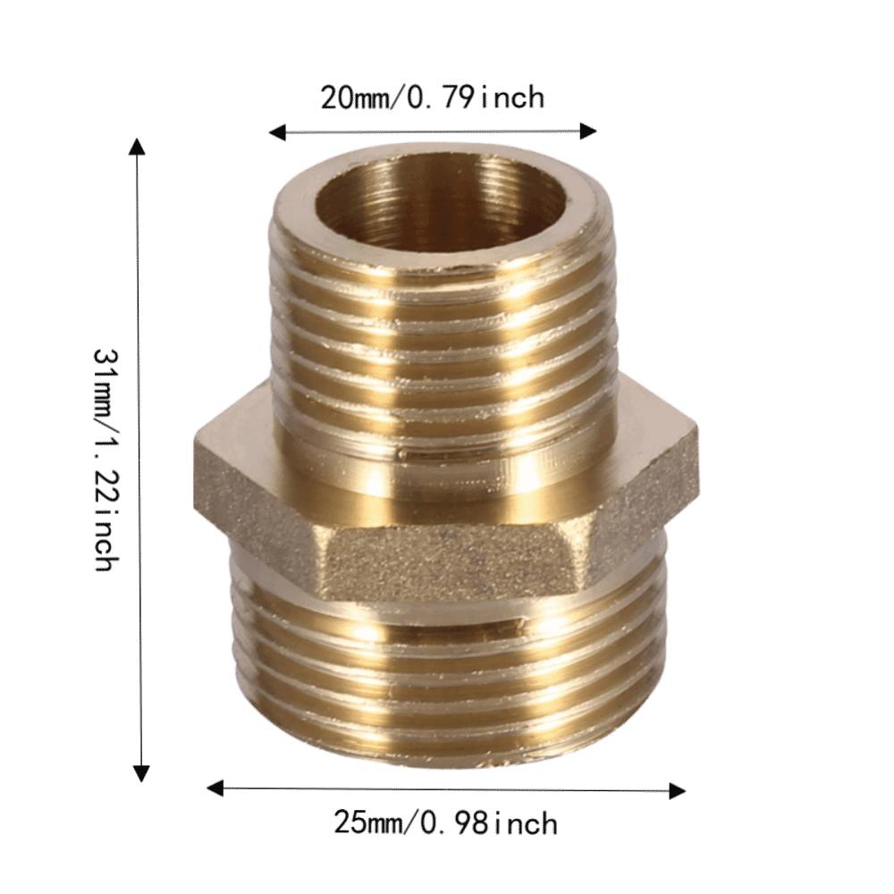 2pcs Male Threaded Ends Hex Nipple Adapter Reducing Male Connector Water System Connection