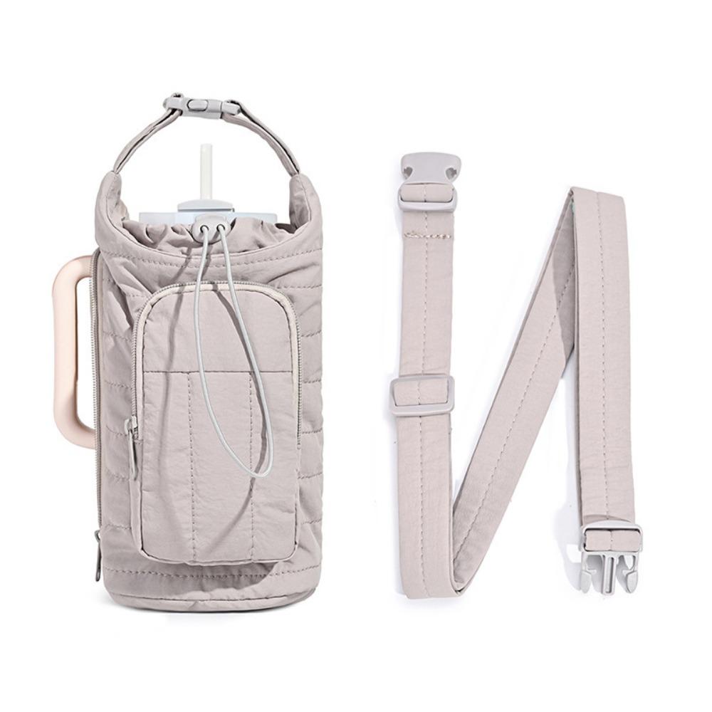 Water-resistant Water Bottle Holder Bag with Strap Portable Insulating Cup Sleeve Large Capacity Sling Purses for Outdoor Sports