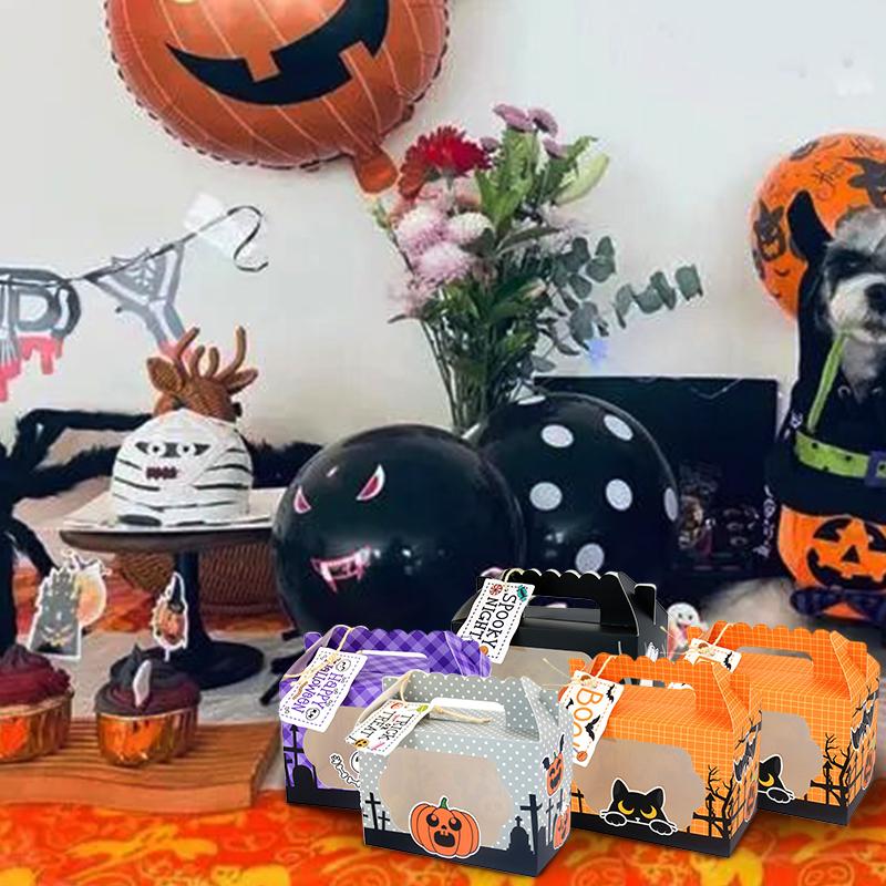 Портативная упаковочная коробка для десертов, 5 шт., оконная упаковочная коробка для конфет, упаковочная коробка, подарок на Хэллоуин