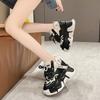 Fashion Dad Chunky Sneakers Casual Vulcanized Shoes Woman High Platform Winter Sneakers Femme Lace Up White Basket Sneakers Women 2024