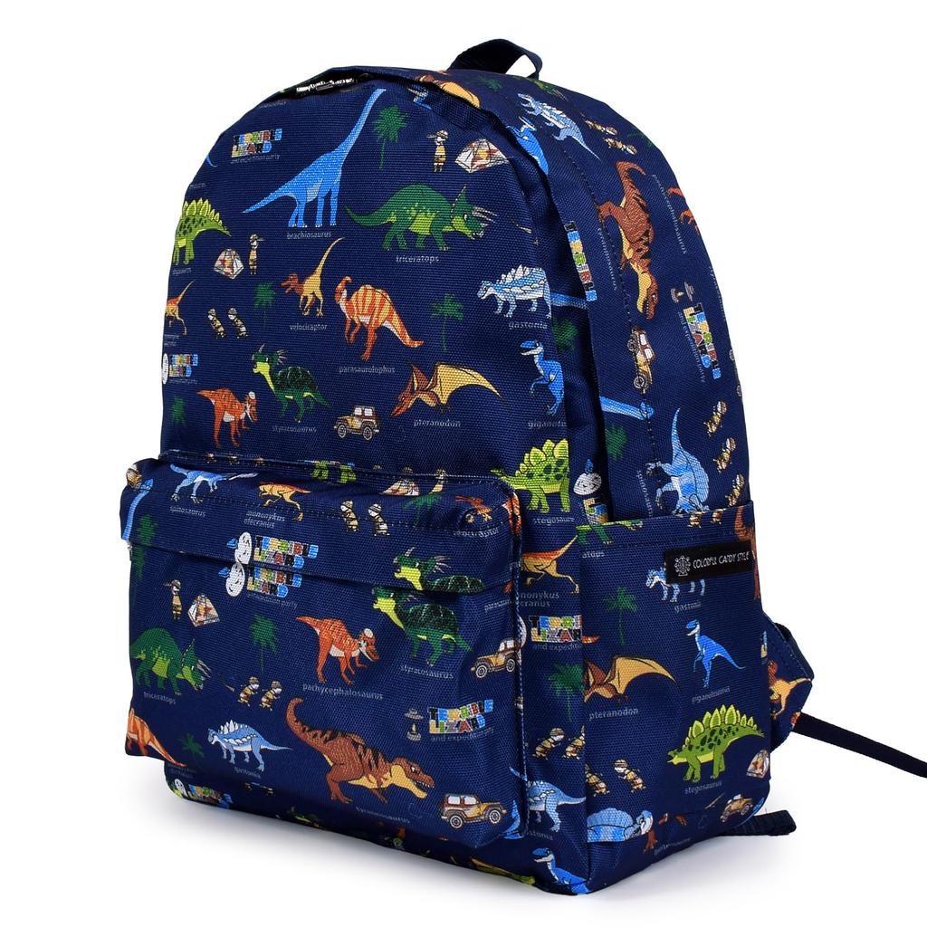 COLORFUL CANDY STYLE Set Fabric Rucksack Water Bottle Cover Dinosaur Continent Leisure Excursion Sports Day Elementary School Kindergarten Children