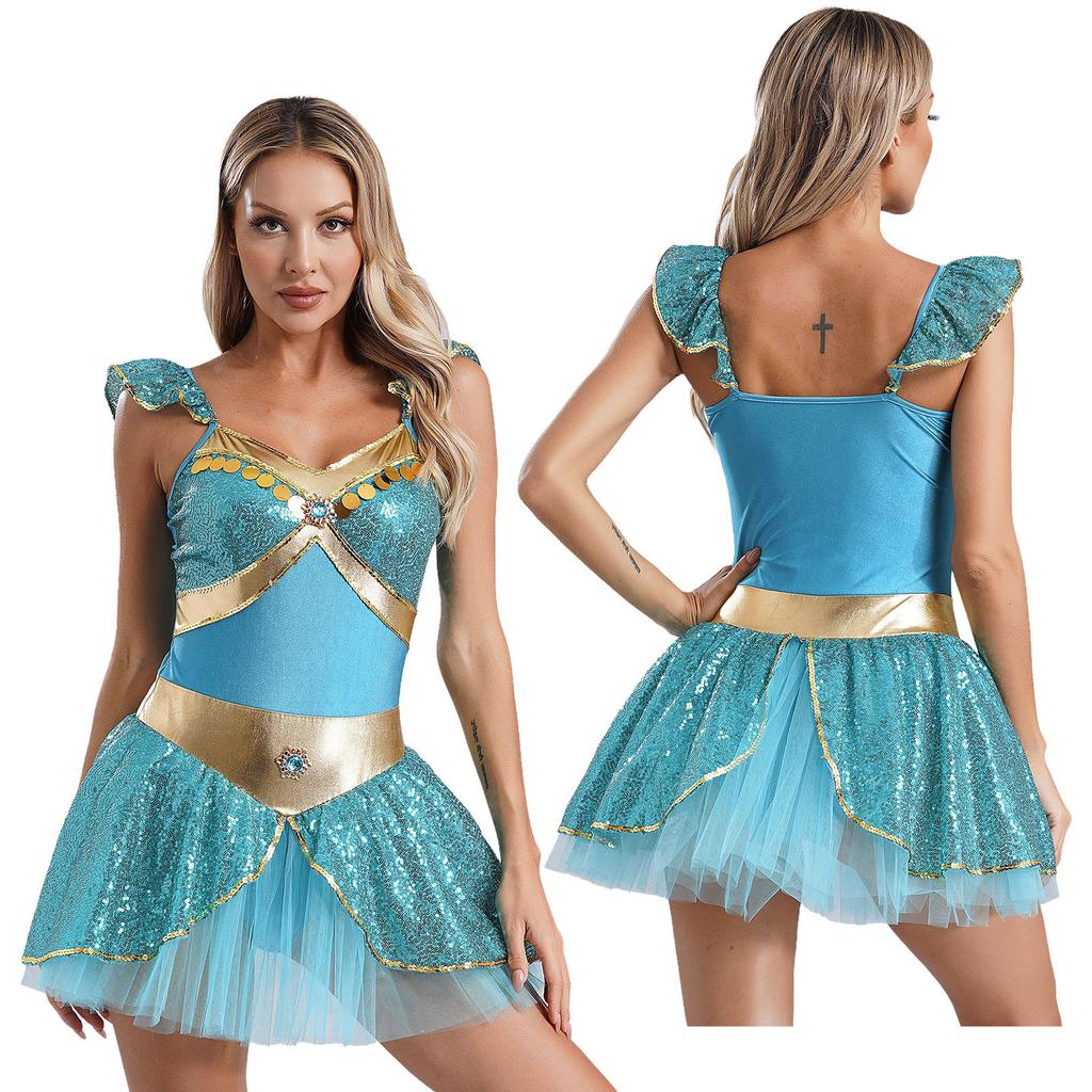 Платье-трапеция, нарядное платье на Хэллоуин, костюмы для косплея арабской принцессы, женские наряды для танца живота, сценические наряды