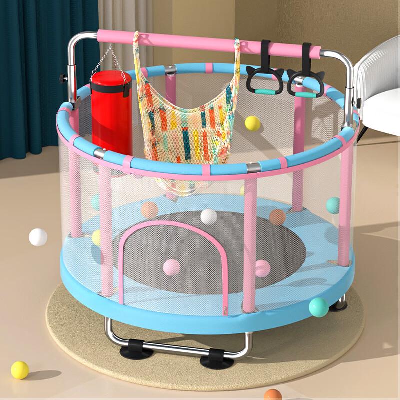 WEZHO Kids Indoor Trampoline with Adjustable Handle