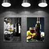 Red Wine and Wine Glass Poster and Print Restaurant Canvas Painting Wall Art Picture for Living Room Kitchen Home Decor Cuadros