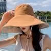 UV Protection Sunscreen Sun Hat Solid Color Hiking Bucket Hat Fashion Women Fisherman Hat  Ladies