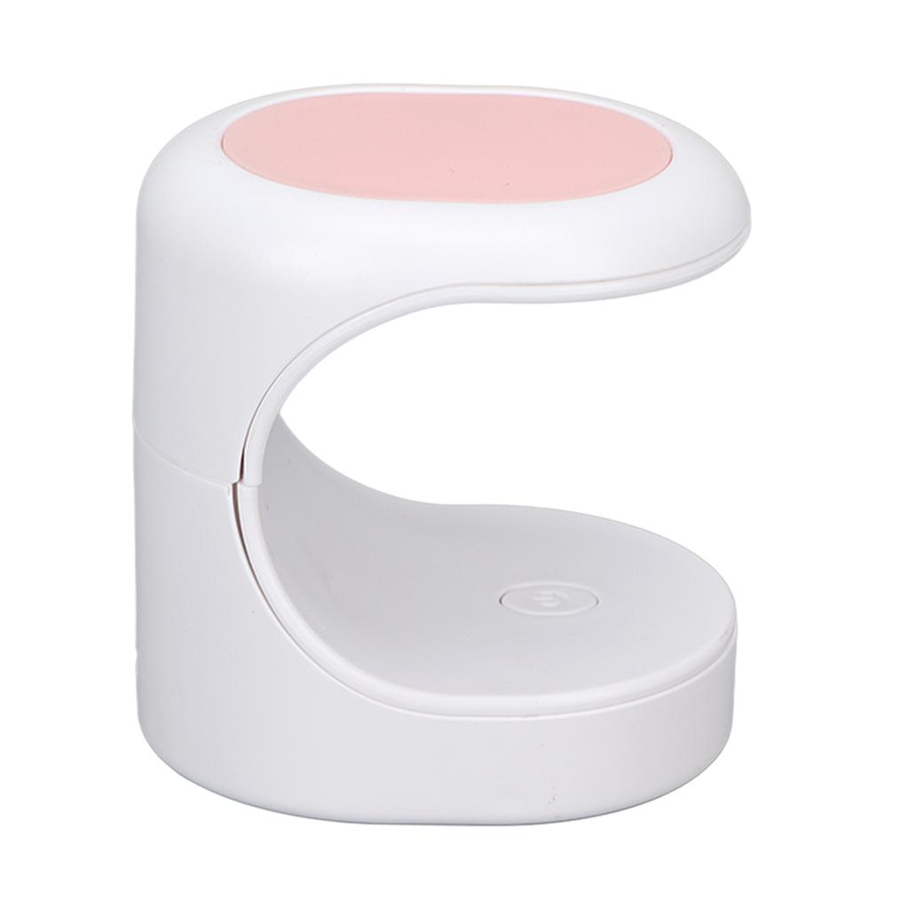 16W Mini UV LED Nail Lamp Portable Fast Drying Nail Gel Dryer for Single Fingernail Pink