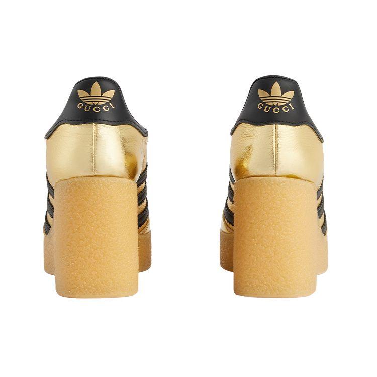 adidas Оригинальные Gazelle Кожа Мода Шнуровка Клиновидная Платформа Женская Обувь Золото 725628 AAA2M 8043