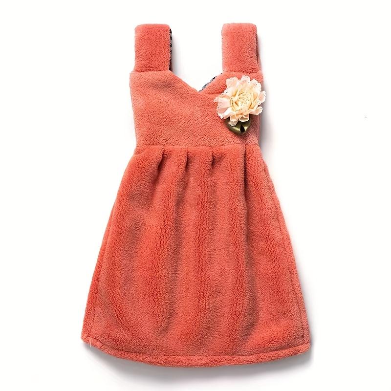 2 шт. Милое подвесное полотенце для рук с цветочной вышивкой, быстросохнущее, не впитывающее полиэстер, идеально подходит для кухни, ванной комнаты и домашнего использования, включает маленькую вешалку