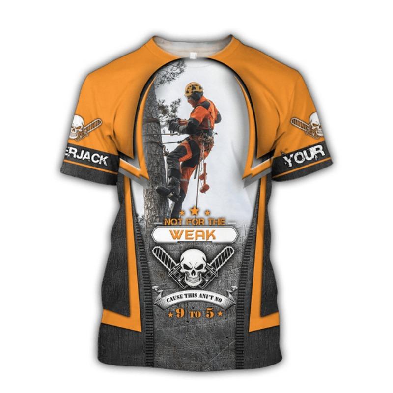 Летняя мужская быстросохнущая футболка Lumberjack с 3D-принтом, свободная, модная, большого размера, с коротким рукавом, качественная рубашка