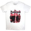 The Damned Unisex Adult Photograph Repeat Logo T-Shirt