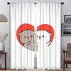 Персиковые Моти Кот Кухонные Занавески 2 Штуки Затемняющая Штора для Комнаты 2 Панели Шторы Тюль для Спальни Домашние Интерьерные Занавески