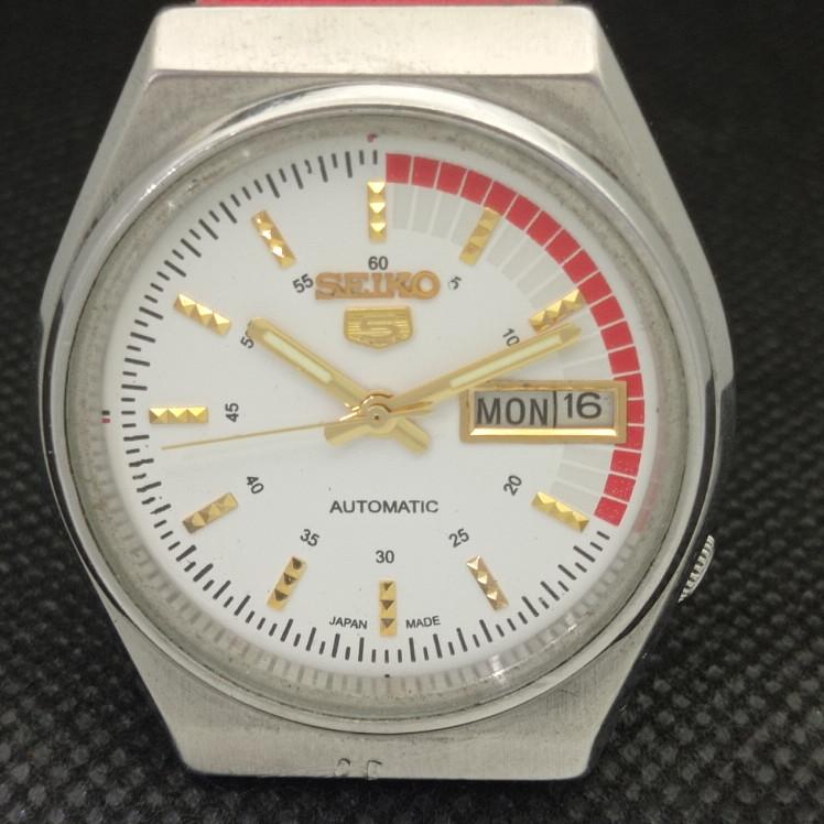 Б/У винтажные часы SEIKO 5 AUTOMATIC 6309A JAPAN MENS D/D WHITE WATCH 608g-a316322-2 SKU608g-a316322