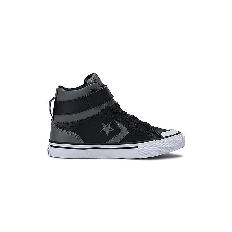 Converse Pro Blaze Strap Leather High PS Sharkskin Kids Sneakers Grey Black White A09329C