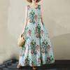 Sleeveless Plus Size Cotton Vintage Floral New In Dresses for Women Casual Loose Long Summer Dress