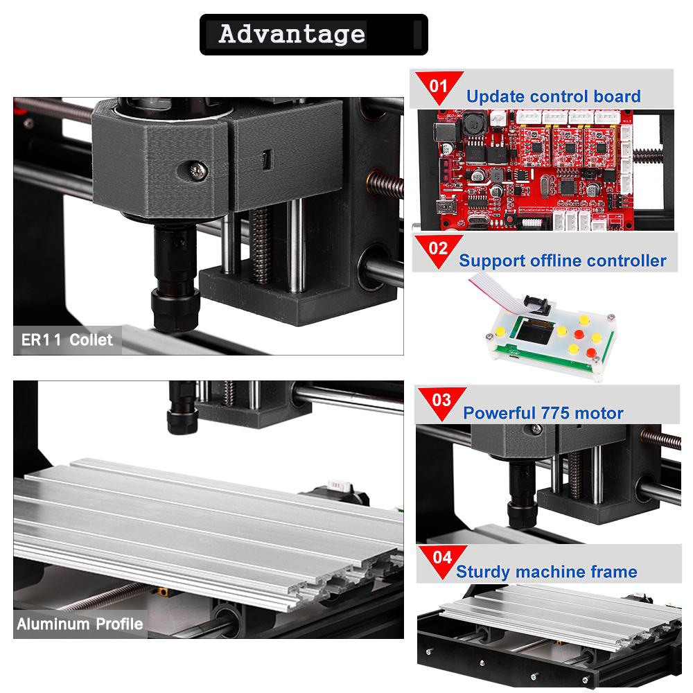 Обновленная версия CNC 30*18 PRO GRBL Control DIY Мини-станок с ЧПУ 3-осевой фрезерный станок для печатных плат Дерево