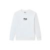 Fila Простая Толстовка с Принтом Логотипа-Буквы, Повседневная, с Круглым Вырезом, Мужская толстовка Nitro-White F51M239203F-WT