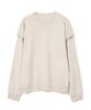 MILLO WOMEN Button Damaged Knit Top [Ecru]