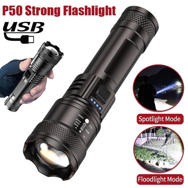 Outdoor Ultra Bright Flashlight Long Range Telescopic Focusing Torch High Power Spotlight Floodlight Telescopic Zoom Lamp