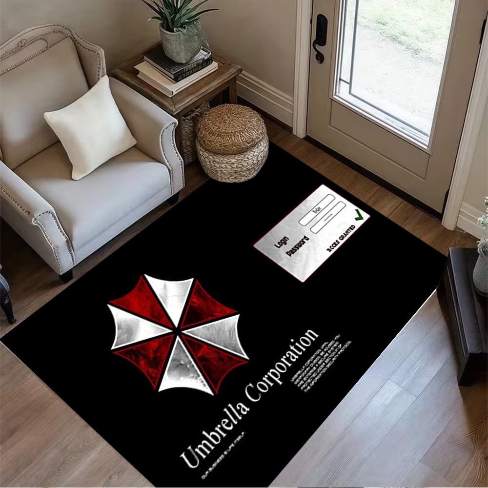 Umbrella Corporation Logo Floor Mat Design for Bedrooms Playrooms Living Rooms Kitchen Anti-slip Rug Decorate Offices Gift for Festivals