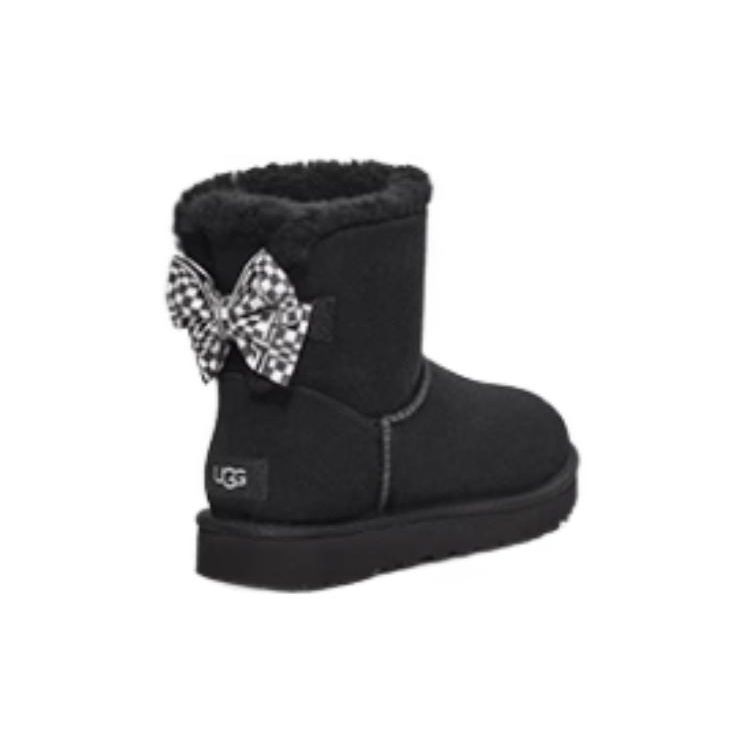 UGG Short Snow Boots With Bow Women Boots Black 1138132-BLK