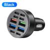 Автомобильное зарядное устройство 12/24 В с 6 портами USB Type C и 4 портами для iPhone, Android, Samsung, iPad Pro, Dual PD QC3.0, многопортовая быстрая зарядка
