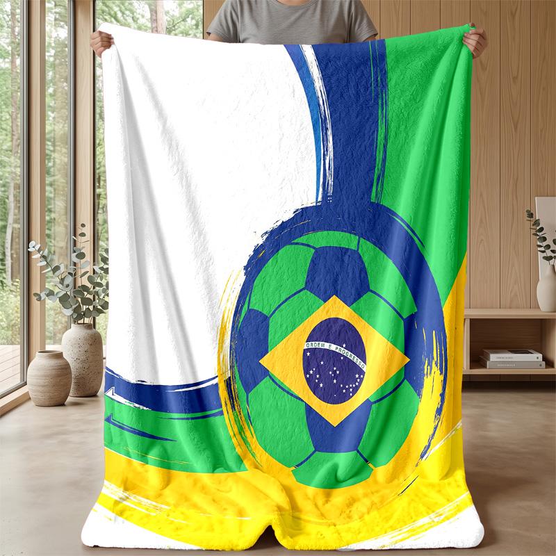 Brazil national football team Theme blanket Soft Flannel Blanket Plush Throw Blanket Cozy Sofa Bed Blanket for Home Decor