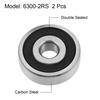 Motoforti 6300-2RS Deep Groove Ball Bearings Z2 10mm x 35mm x 11mm Double Shielded Carbon Steel
