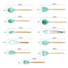 Силиконовый набор кухонных принадлежностей для приготовления пищи с бамбуковыми деревянными ручками