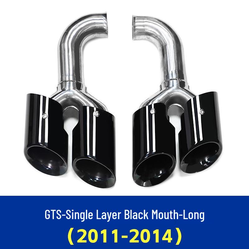 Порше Кайен (2011-2014 гг.) Черные насадки на глушитель GTS с четырьмя выхлопами для модификации труб