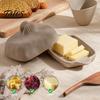 Минималистичный Декор Кухни Керамическая Масленка с Крышкой и Деревянным Ножом, Керамическая Поднос-Контейнер для Столешницы и Холодильника, Хранитель для Холодильника и Сервировки Стола