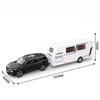 1:32 Camping RV X-Trail Trailer Model Toy Car Alloy Diecast Sound Light Doors Opened Truck Models Ornament Gifts for Children